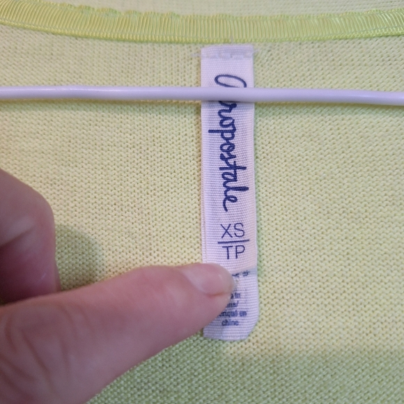 Aeropostale XS lime green knit sparkly button-up longsleeve soft cardigan - Picture 3 of 7